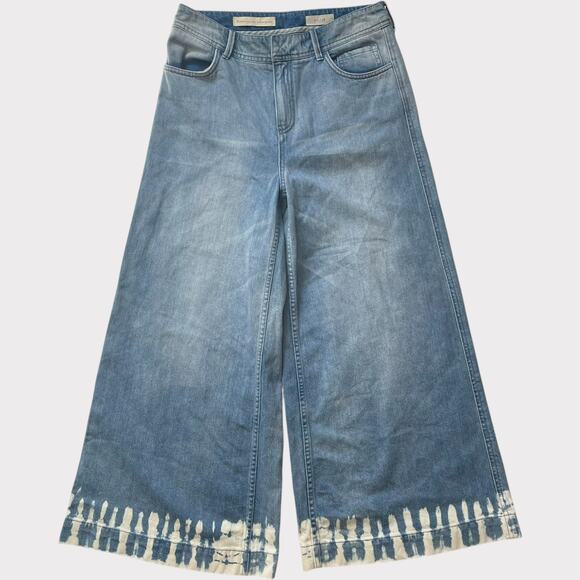 Pilcro and the Letterpress Ultra High Rise Bleached Hem Culottes Jeans Size 28 - Picture 1 of 12